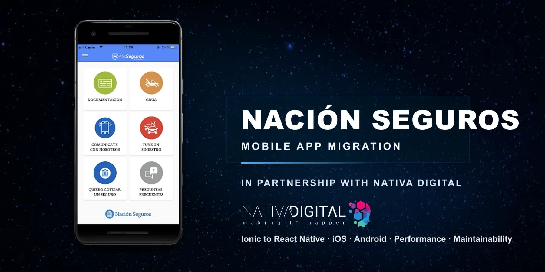 Migración de app móvil de seguros